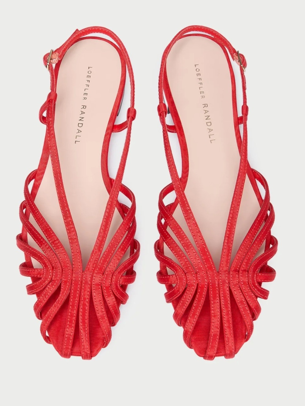 Loeffler Randall Devon Red Moiré Slingback Sandal 7.5 NWT